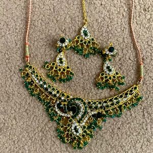 Green and Gold Full Indian Jewelry Set